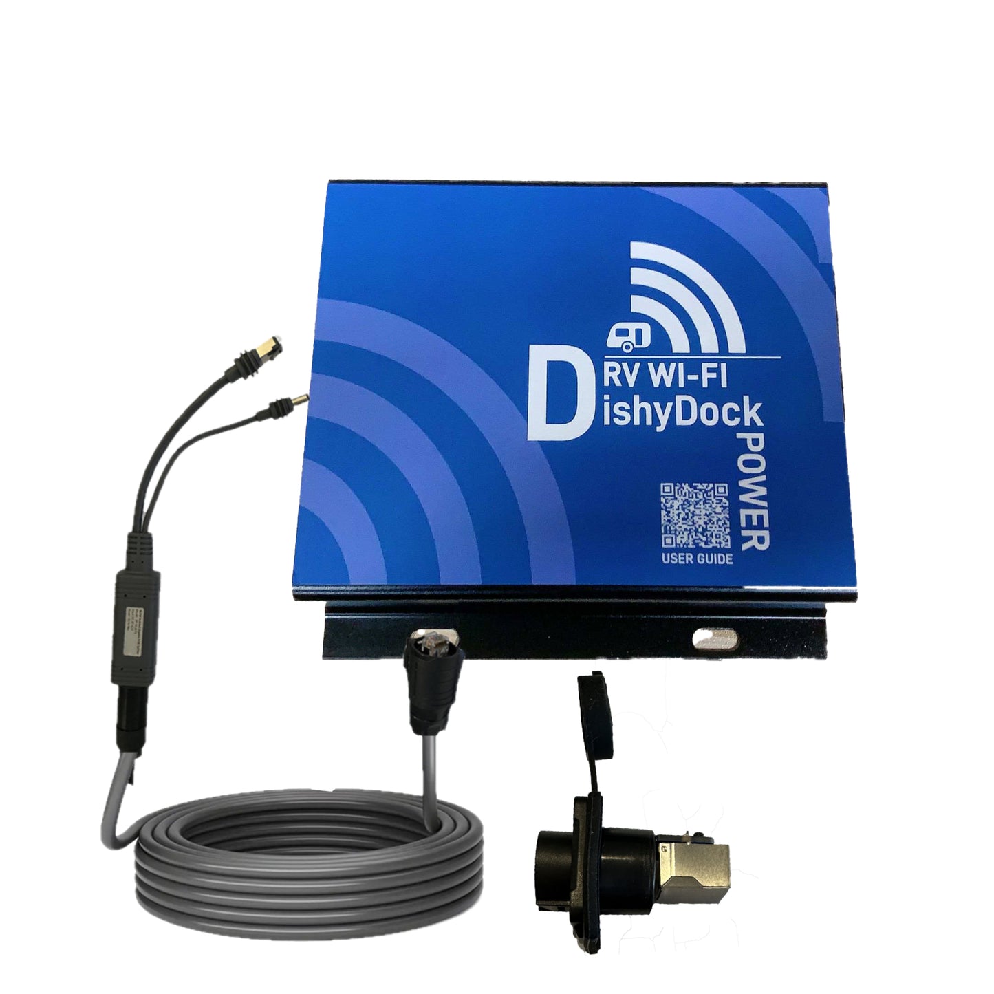 DishyDock Power, Starlink MINI splitter cable and Weatherproof port