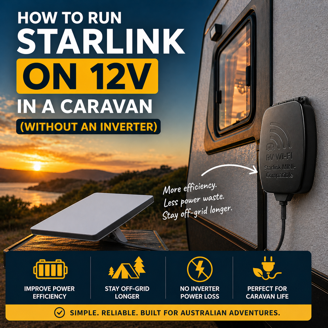 Starlink 12V caravan setup without inverter Australia