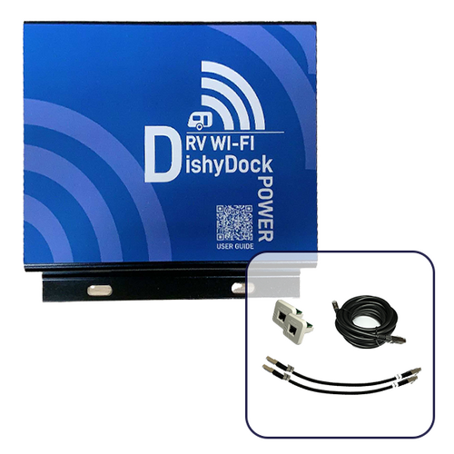 DishyDock Power, cable and ports