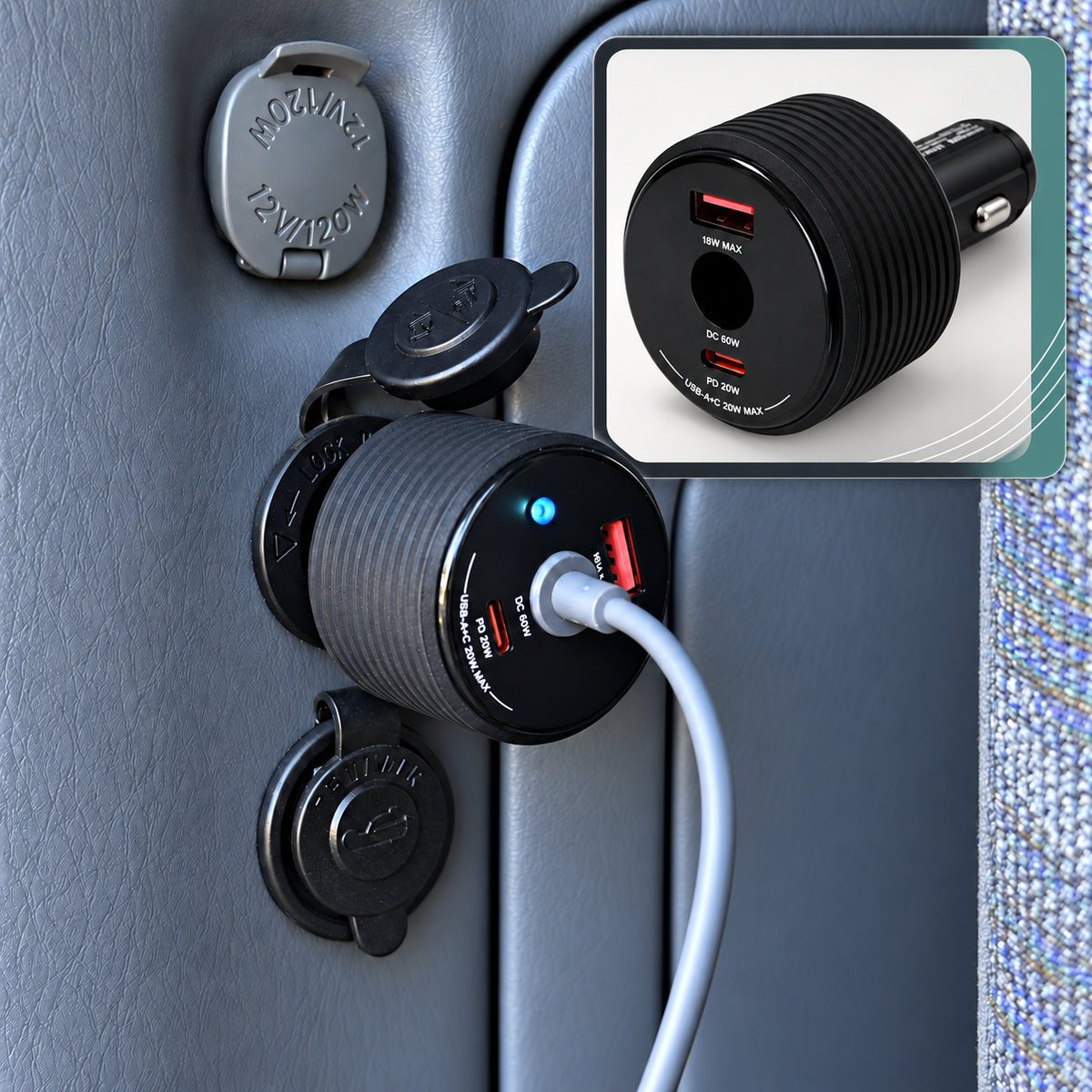 Starlink MINI 3 i n 1 power charger in use
